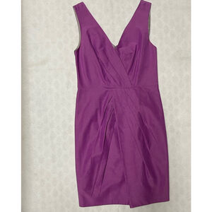 Banana Republic Faux Wrap Dress 63% Cotton 37% Silk Size 8 Deep Pink Purple